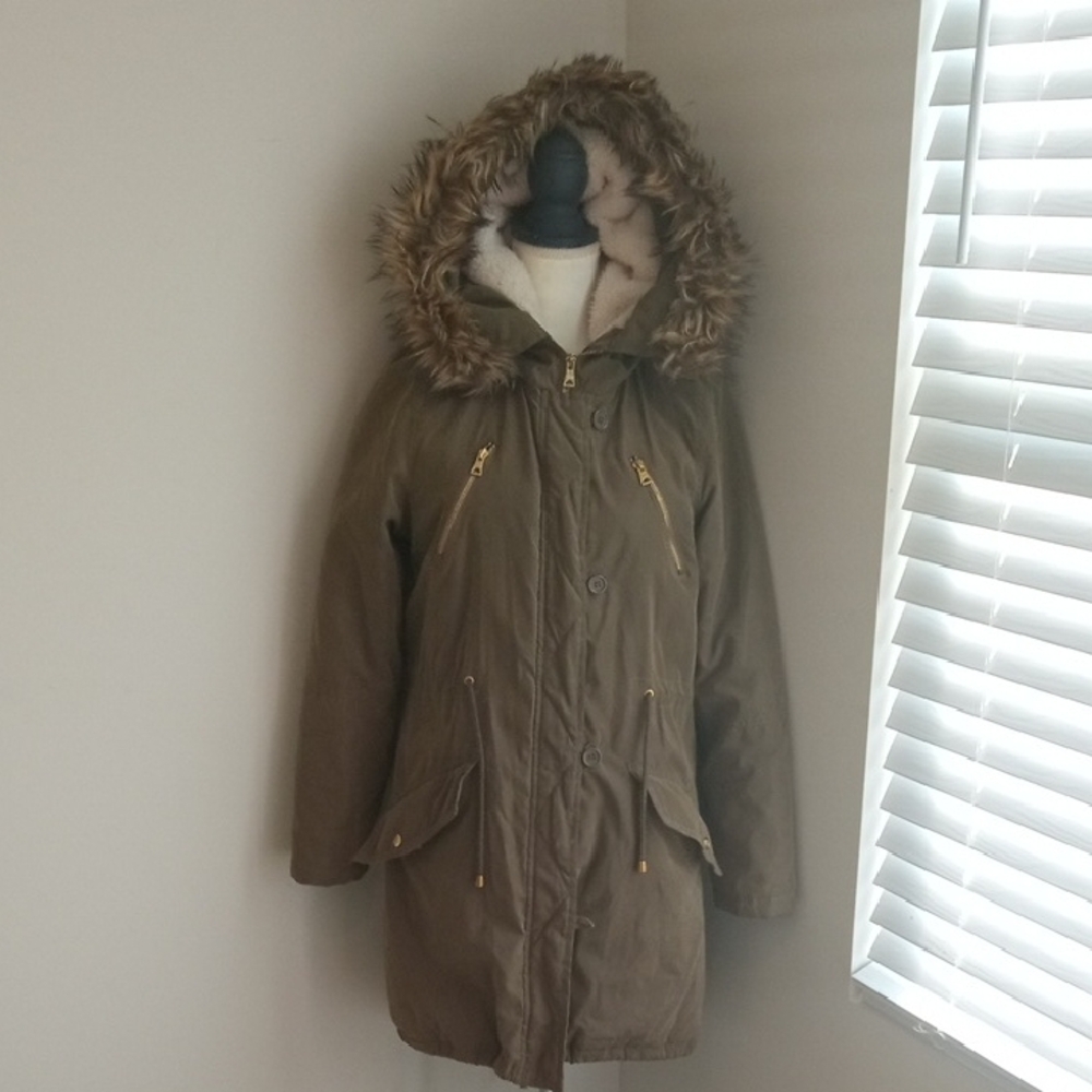 NWOT Brave Soul Olive Parka Coat - Picture 5 of 17